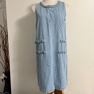 Entro Sky Blue Dress with Braided Accents